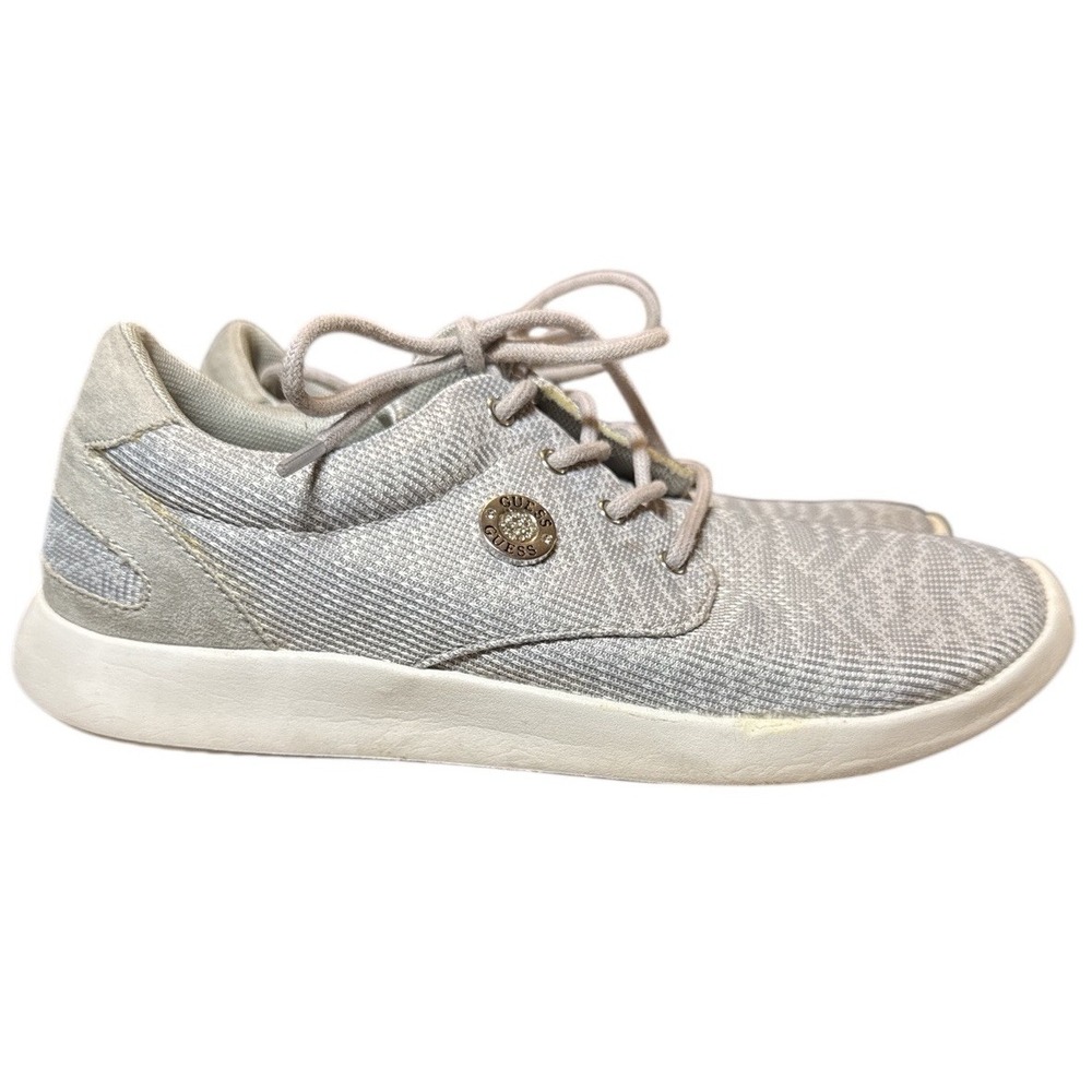 GUESS GFGavin Women's Sneakers Size 8.5M Gray Knit Casual Lace Up Walking Shoes